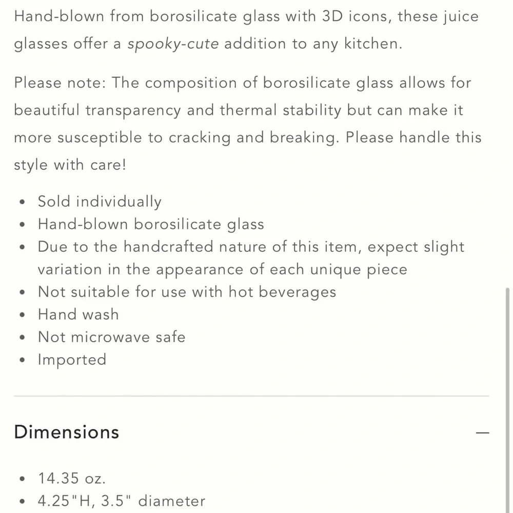 Anthropologie 3D Spider Icon Juice Glass